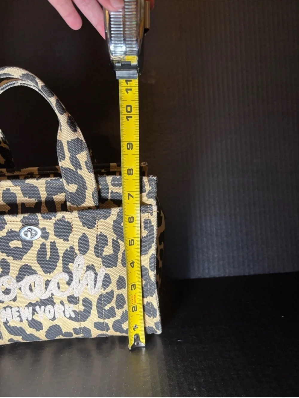 COACH Leopard Canvas Tote 26 - Tan & Black